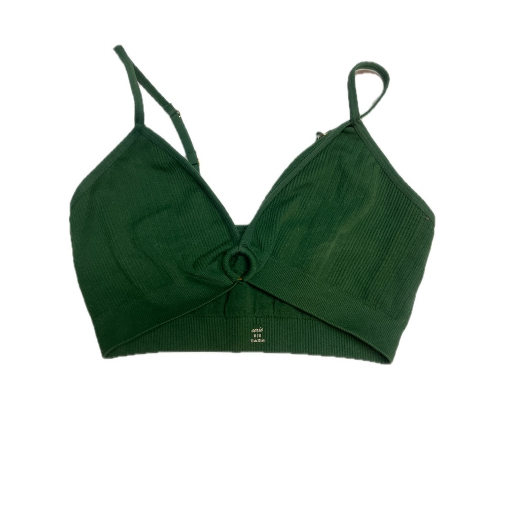 Green Ribbed Bralette